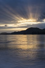 Brant Lake in Adirondack region at dusk