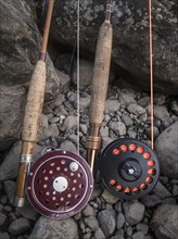 Close-up of fishing rod and reel