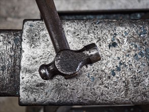 Close up of iron hammer