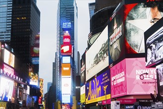 New York City, Times Square, Neon lights and ads of Times Square