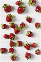 Studio shot of strawberries on white background