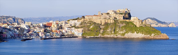 Italy, Campania, Naples, Panorama of Procida Island