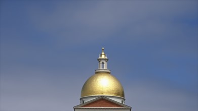 Massachusetts, Boston, Massachusetts State House dome in Beacon Hill