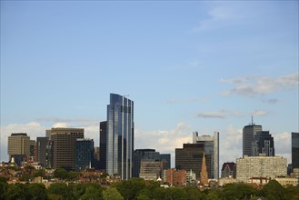 Massachusetts, Boston, Skyscrapers against blue sky