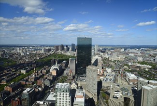 Massachusetts, Boston, Sunny panorama of city