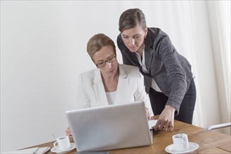 Businesswomen analyzing documents