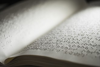 Book with Braille text.