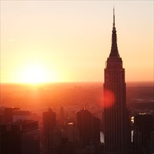 USA, New York State, New York City, Empire State Building at sunrise.