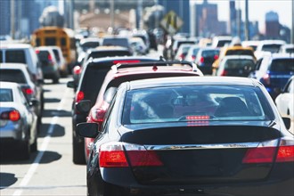 USA, New York State, New York City, Cars in traffic jam