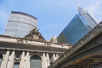 USA, New York State, New York City, Manhattan, Grand Central Station surrounded by skyscrapers