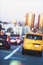 USA, New Jersey, Jersey City, Traffic in city street