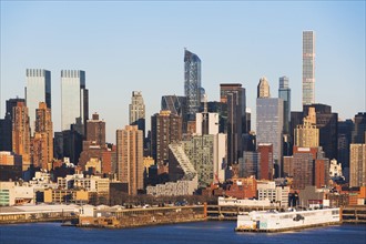 USA, New York State, New York City, City panorama seen across Hudson River