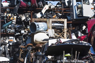Pile of junk in junkyard
