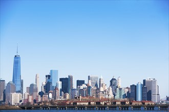 USA, New York State, New York City, Manhattan, City panorama seen across Hudson River