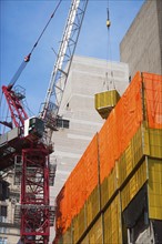 USA, New York State, New York City, Manhattan, Crane at construction site
