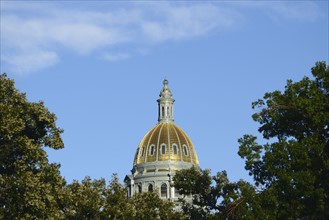 USA, Colorado, Denver, Capitol State building against blue sky