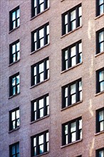 USA, New York, Row of windows in high building
