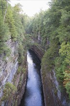 USA, New York, Wilmington, Ausable river flowing in canyon