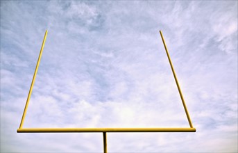 Low angle view of american football goal post