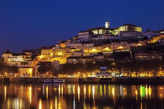 Portugal, Centro Region, Coimbra, Panorama of Coimbra across Mondego River