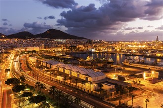 Spain, Canary Islands, Gran Canaria, Las Palmas, Panorama of Las Palmas