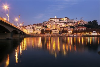 Portugal, Coimbra, Panorama of Coimbra across Mondego River