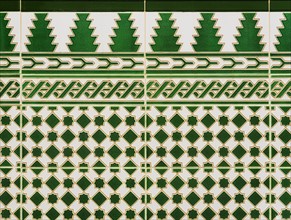 Cuba, Havana, Detail of green tiles
