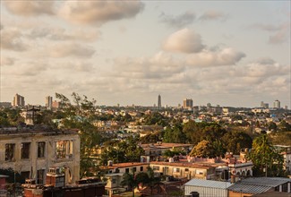 Cuba, Havana, Cityscape at sunset