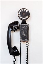 Close up of vintage phone, studio shot