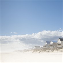 USA, NC, Surf City, Topsail Beach, Cottages on beach