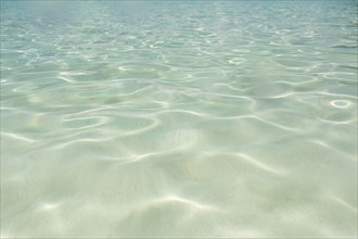 Surface of clear, rippled water
