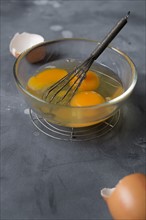 Glass bowl with eggs