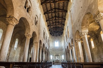 Italy, Tuscany, Montalcino, Interior of Abbey of Sant'Antimo
