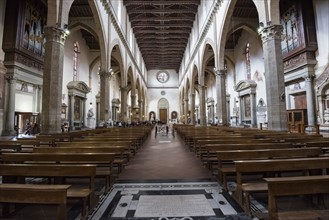 Italy, Tuscany, Florence, Interior of Basilica of the Holy Cross