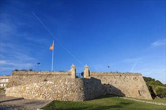 Spain, Catalonia, Tarragona, Fort of Sant Jordi with blue sky above