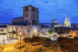 Spain, Castile and Leon, Burgos, Illuminated San Esteban Church
