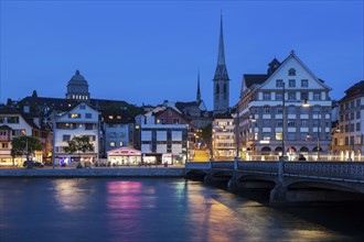 Switzerland, Zurich at night