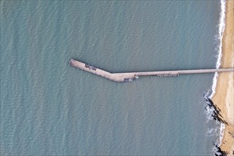 Australia, Queensland, Aerial view of pier