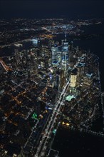 USA, New York, New York City, City lights at night