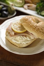 Sandwich with whitefish and cream cheese