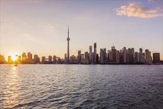 Canada, Ontario, Toronto, Modern city on sunset