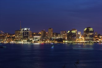 Canada, Nova Scotia, Halifax, City at dusk