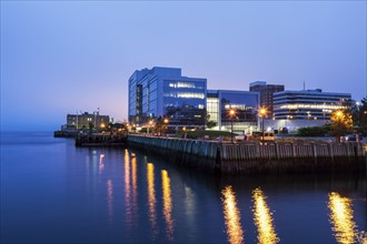 Canada, Nova Scotia, Halifax, City at dusk