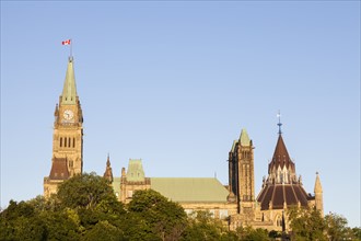 Canada, Ontario, Ottawa, Parliament Hill against clear sky