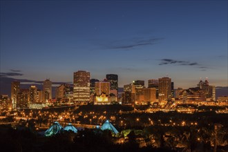 Canada, Alberta, Edmonton, Cityscape at dusk