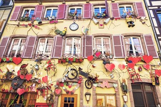 France, Grand Est, Colmar, Facade of traditional townhouse