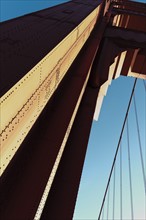 USA, California, San Francisco, Golden Gate Bridge, close up of bridge structure