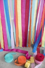 Colorful paper streamers