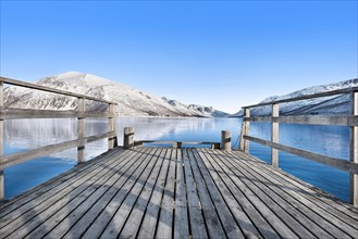 Pier on lake in Tromso, Norway