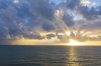 Sunset seascape in Miami Beach, Florida, USA